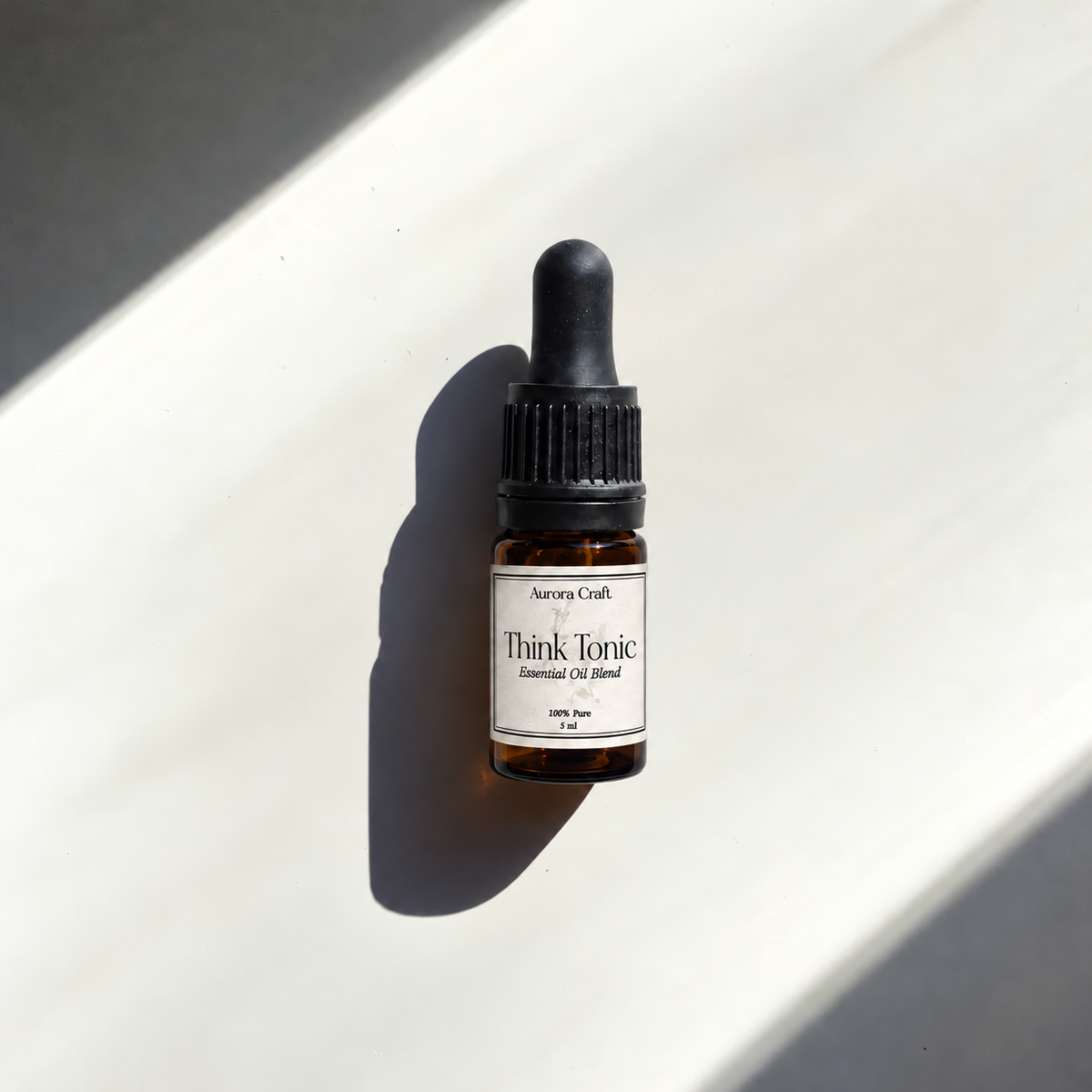 Aurora Craft Think Tonic pure essential oil blend, 5 ml dropper bottle